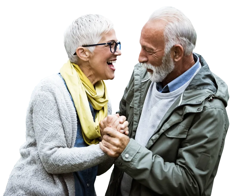 Happy older couple representing active wellness